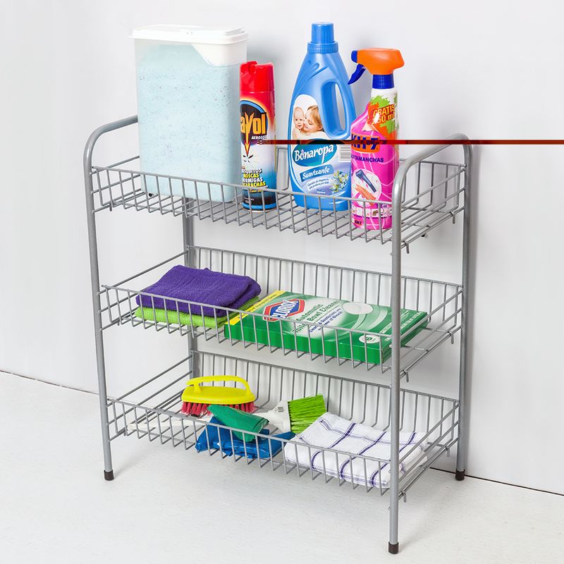 REJIPLAS - Organizador 3 canastas metalizado