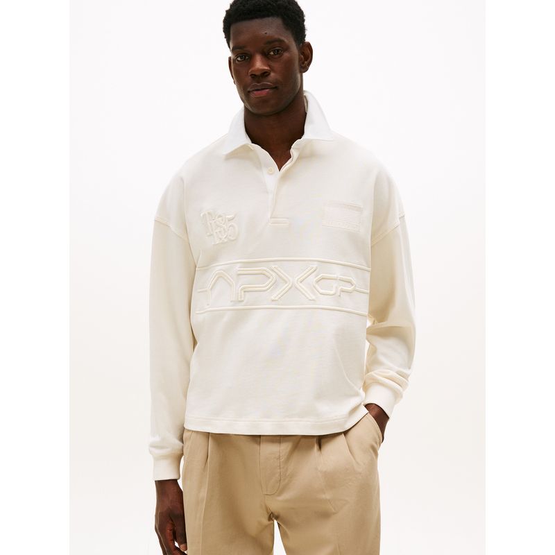 TOMMY HILFIGER - Polo blanco de rugby amplio colección APXGP Tommy Hilfiger
