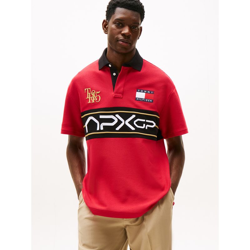 TOMMY HILFIGER - Polo rojo amplio con logo colección APXGP Tommy Hilfiger