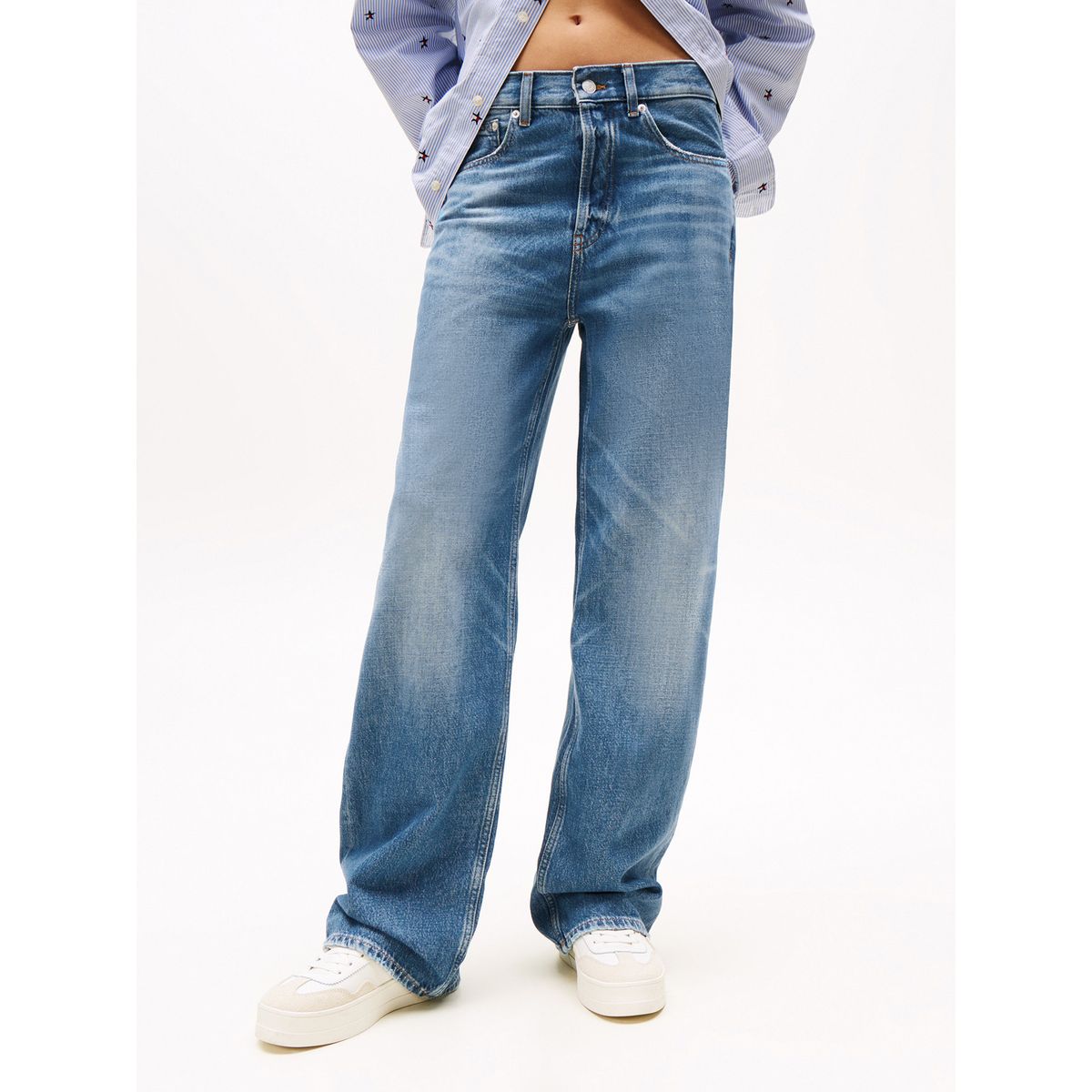 TOMMY HILFIGER - Jeans azul Tommy Girl amplios de talle bajo Tommy Jeans