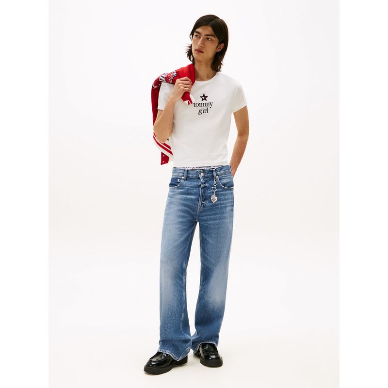 TOMMY HILFIGER - Jeans azul Tommy Girl amplios de talle bajo Tommy Jeans