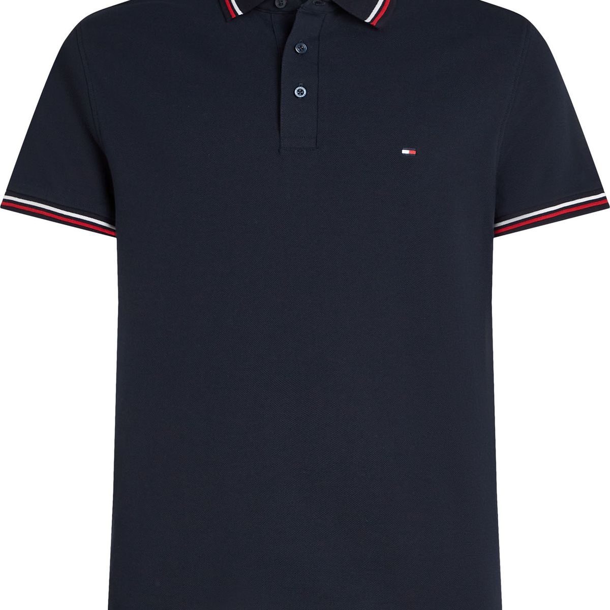 TOMMY HILFIGER - Polo azul de corte slim con ribetes Tommy Hilfiger