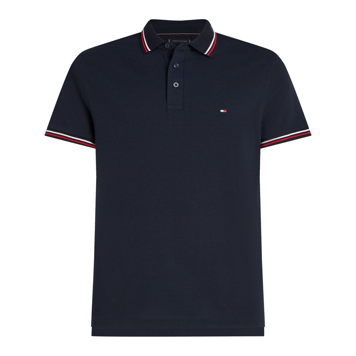 TOMMY HILFIGER - Polo azul de corte slim con ribetes Tommy Hilfiger