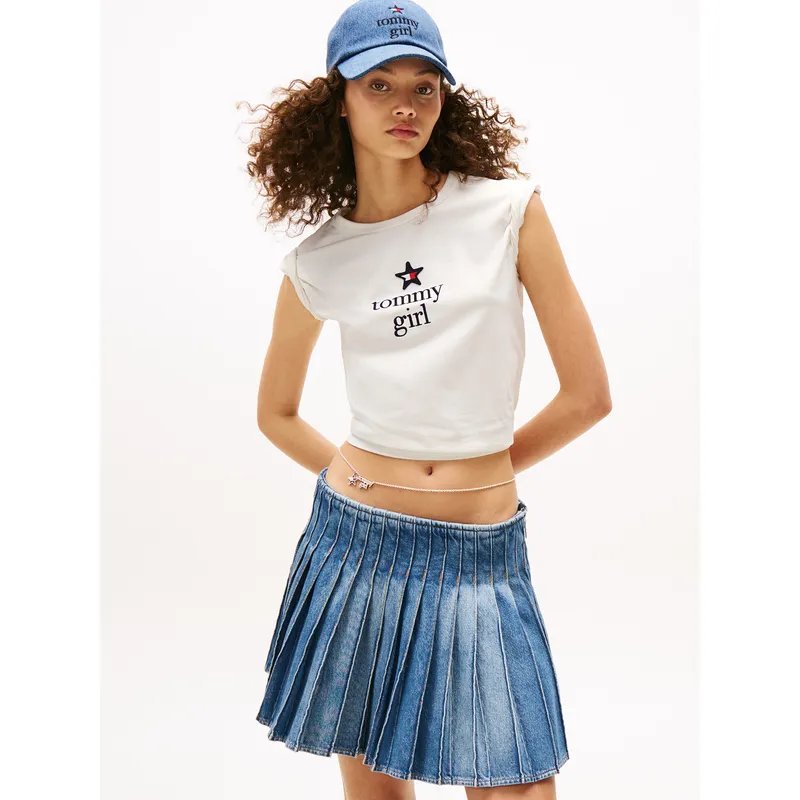 TOMMY HILFIGER - Camiseta blanca de corte regular Tommy Girl Tommy Jeans
