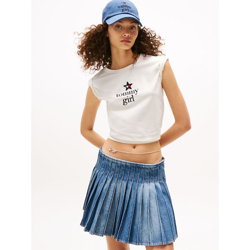 TOMMY HILFIGER - Camiseta blanca de corte regular Tommy Girl Tommy Jeans