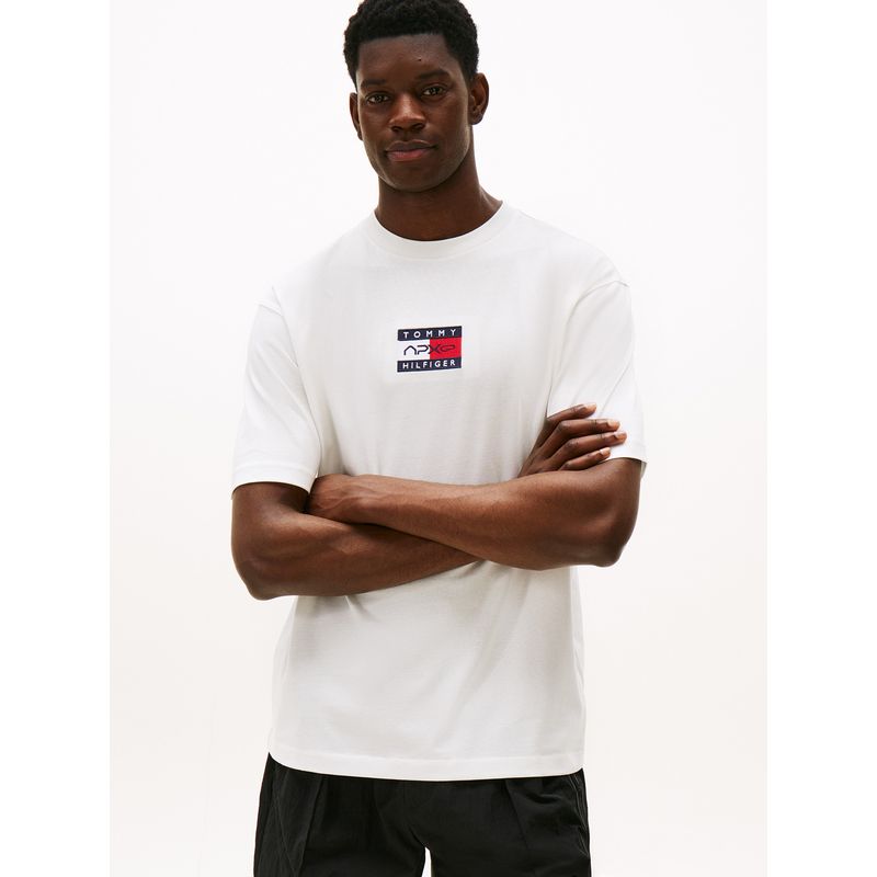 TOMMY HILFIGER - Camiseta blanca amplia con logo colección APXGP Tommy Hilfiger