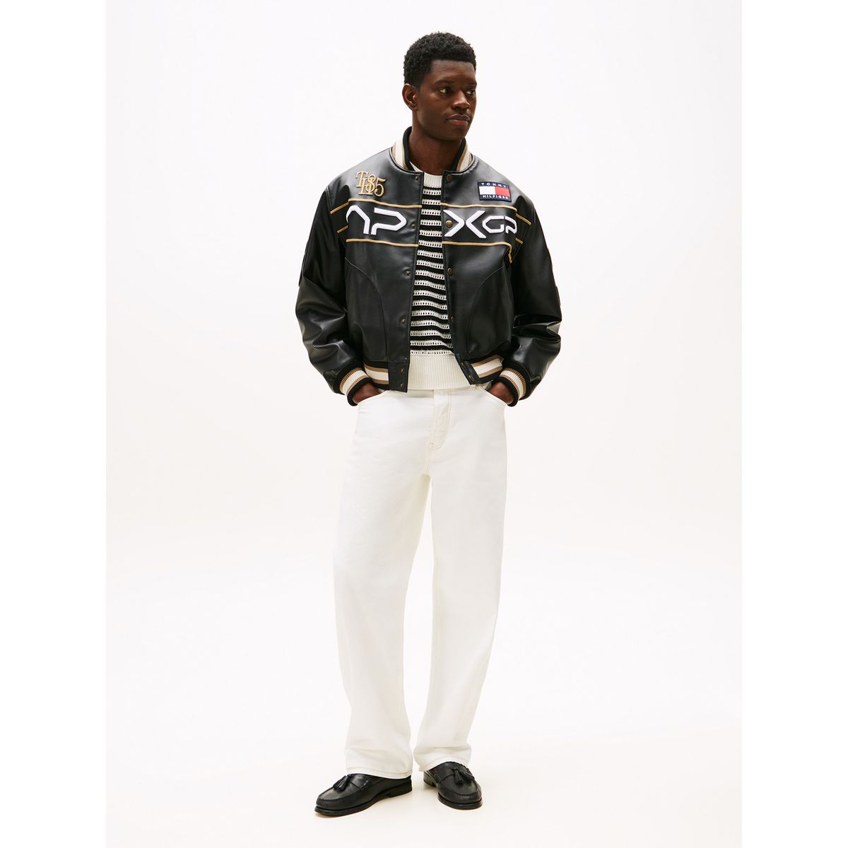 TOMMY HILFIGER - Jeans blanco amplios de pierna recta colección APXGP Tommy Hilfiger