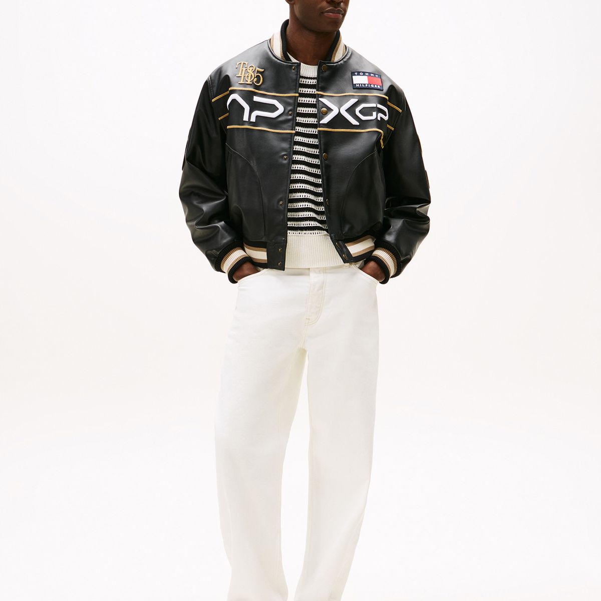 TOMMY HILFIGER - Jeans blanco amplios de pierna recta colección APXGP Tommy Hilfiger