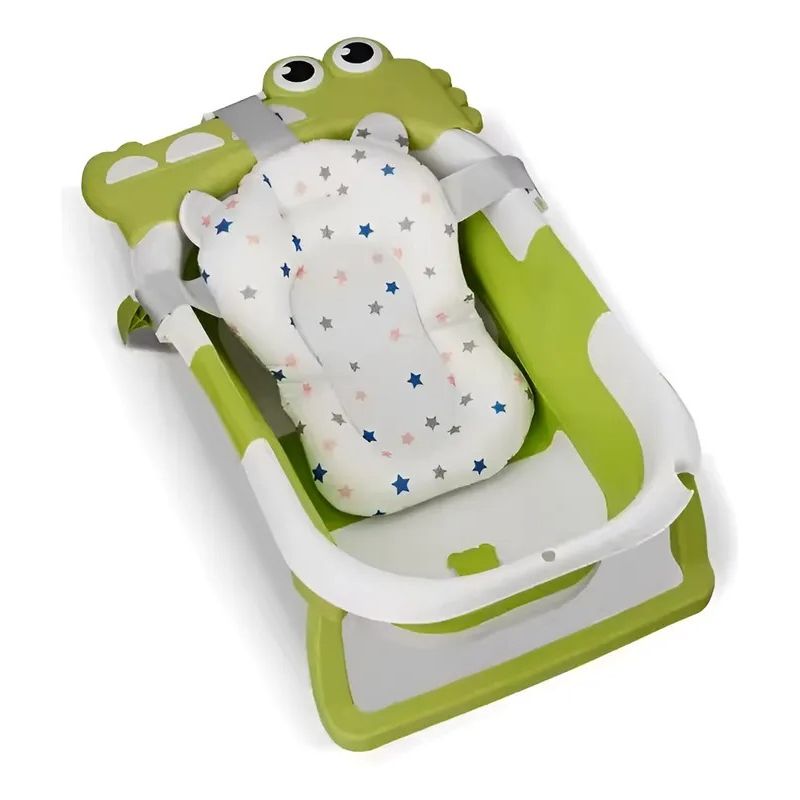 KIDSHOP - Bañera Portátil Con Termómetro Y Cojin Malla 6869 Verde