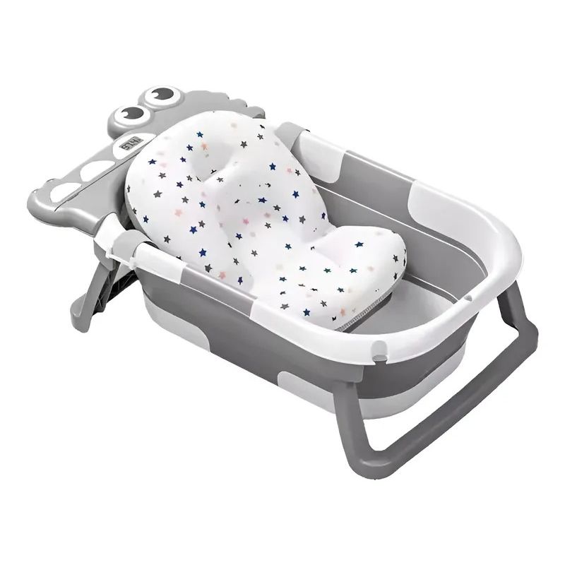 KIDSHOP - Bañera Portátil Con Termómetro Y Cojin Malla 6869 Gris
