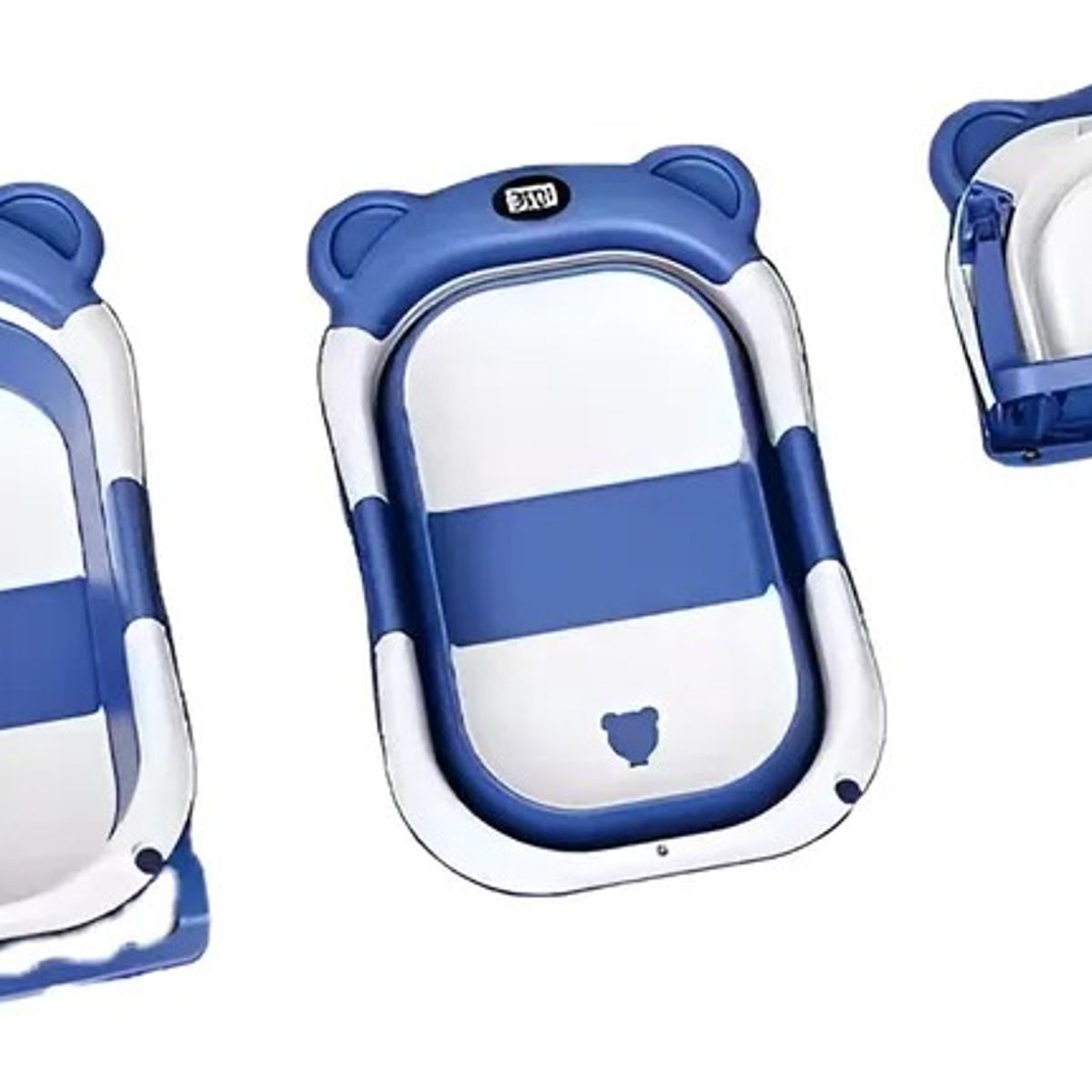 KIDSHOP - Bañera Portátil Con Termómetro Y Cojín Malla 6868 Azul