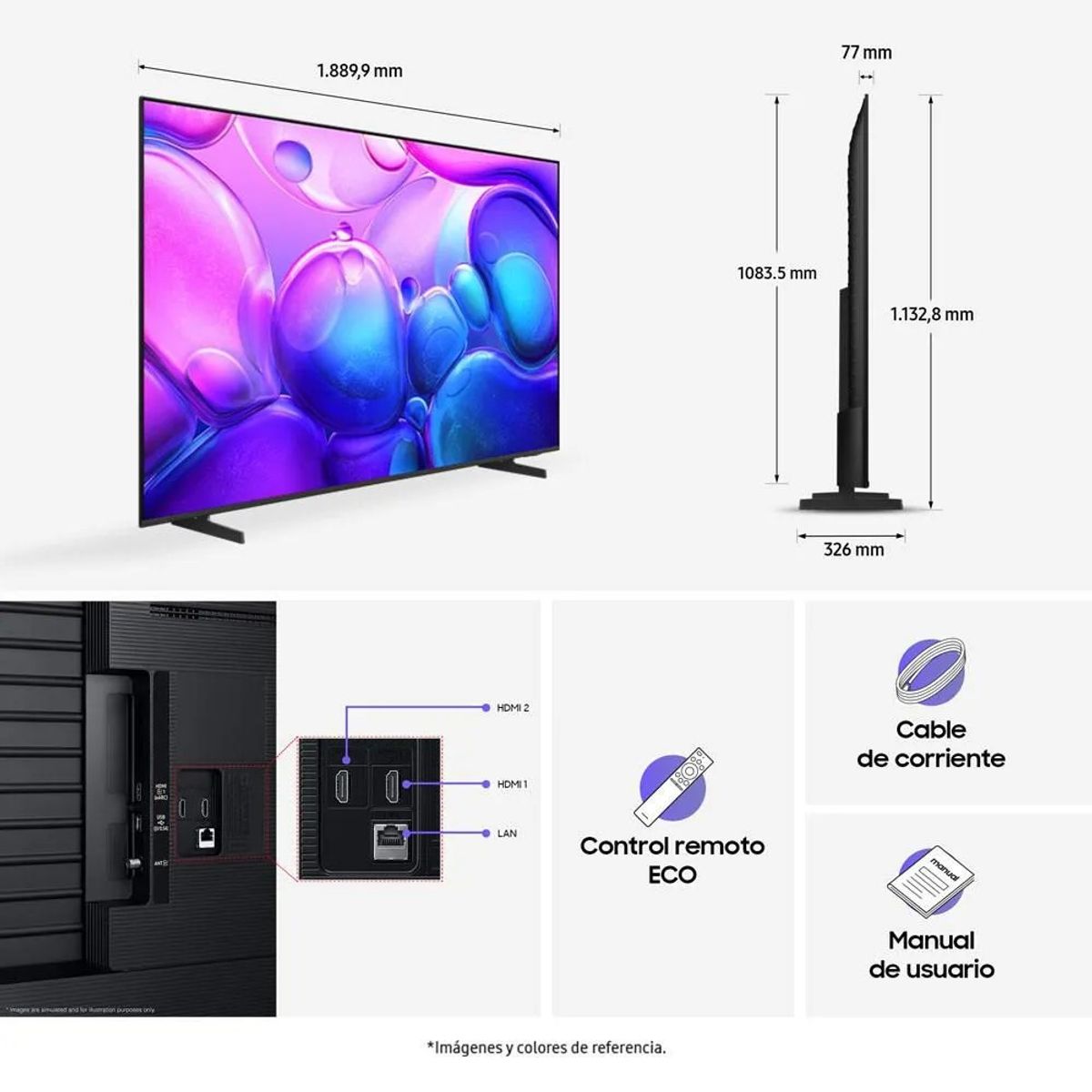 SAMSUNG - Televisor Samsung Smart QLED 85 Pulgadas Vision AI  Q6F