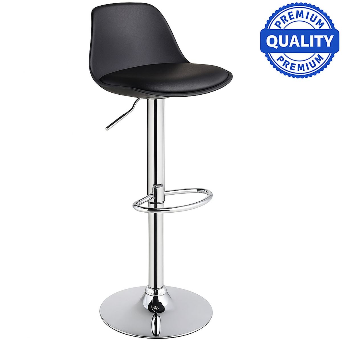 ONE PIXEL - Silla Alta Bar Comedor Giratorio Importado Negro One Pixel