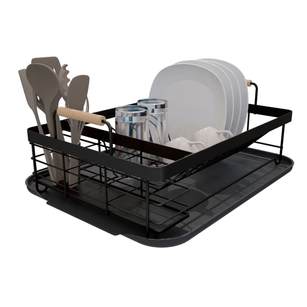 REJIPLAS - Escurridor cuadrado terum pintado negro