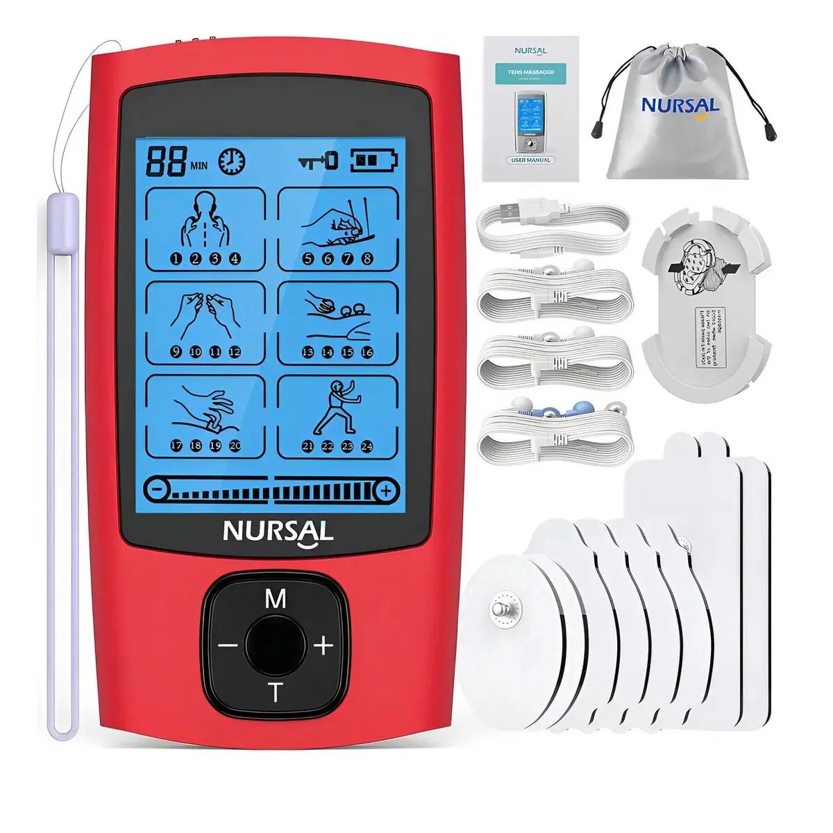 TENS - Nursal 24 Modos Estimulador Muscular Terapia Alivio Dolor