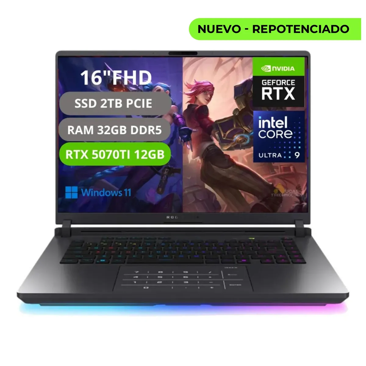 ASUS - PORTATIL ASUS ROG STRIX G615LR INTEL CORE ULTRA 9 275HX RAM 32GB SSD 2TB RTX 5070Ti 12GB