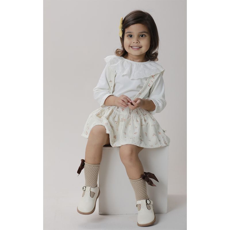 BABY SAMUU - Conjunto de braga y blusa en pana Berry Rose