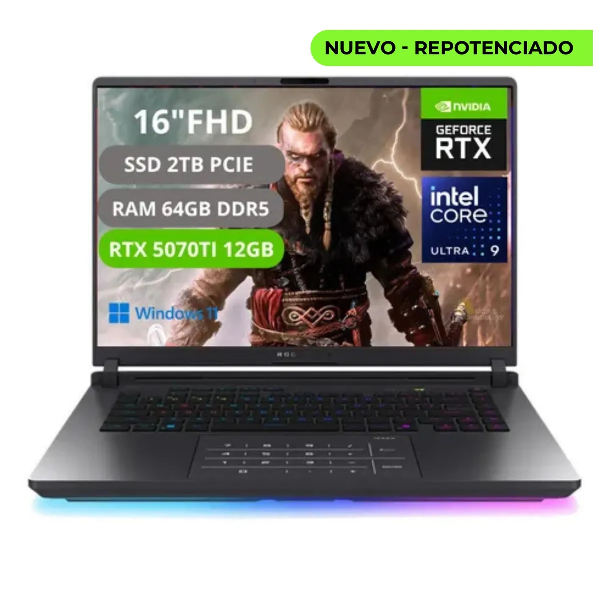 ASUS - PORTATIL ASUS ROG STRIX G615LR INTEL CORE ULTRA 9 275HX RAM 64GB SSD 2TB RTX 5070Ti 12GB