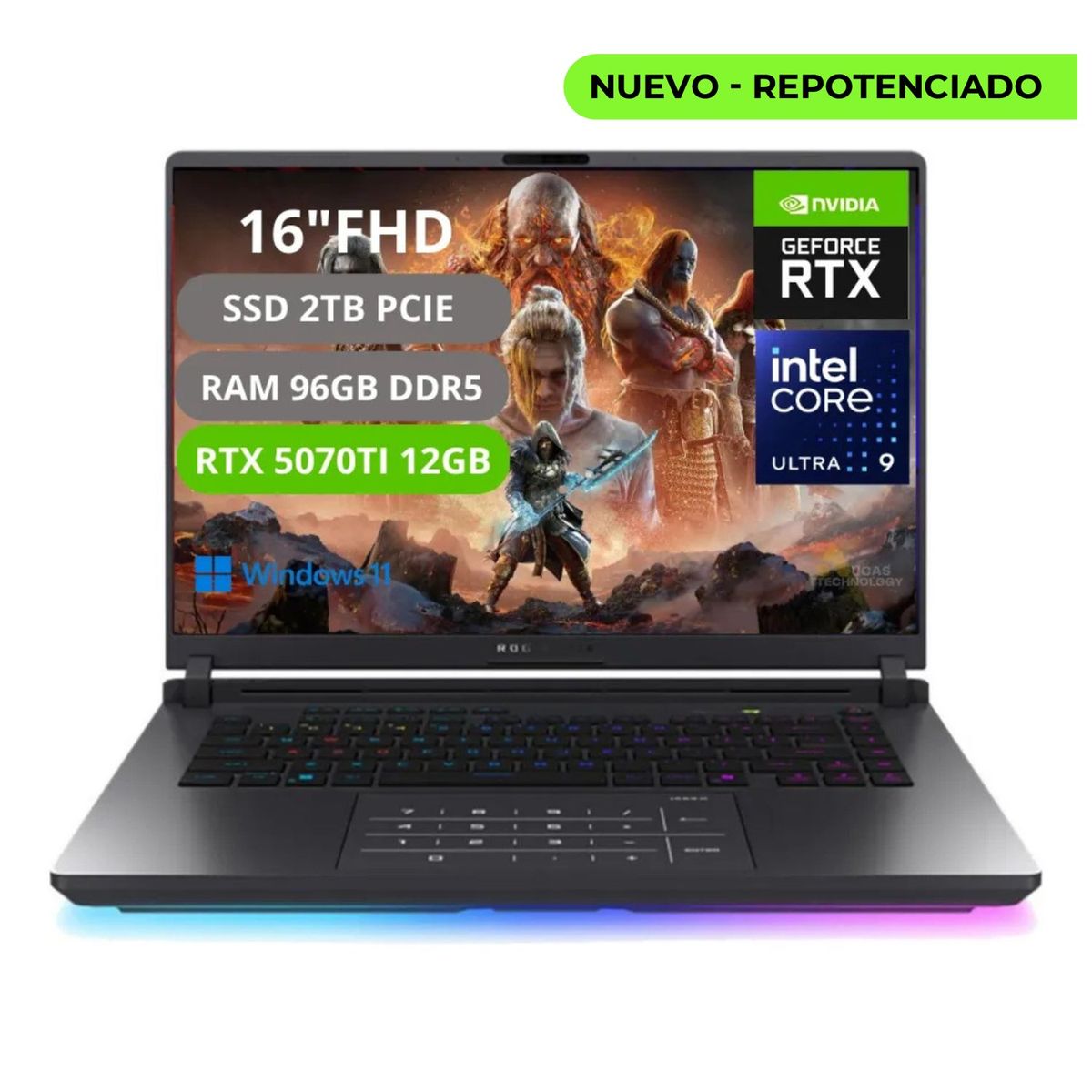 ASUS - PORTATIL ASUS ROG STRIX G615LR INTEL CORE ULTRA 9 275HX RAM 96GB SSD 2TB RTX 5070Ti 12GB