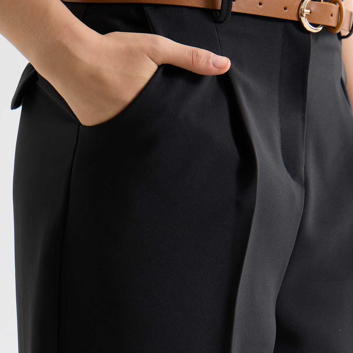 SEVEN SEVEN - Pantalón Sastre Con Cinturón  Para Mujer Verde Seven Seven