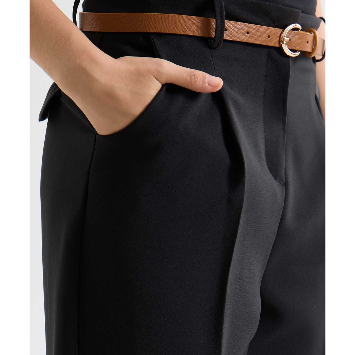 SEVEN SEVEN - Pantalón Sastre Con Cinturón  Para Mujer Verde Seven Seven