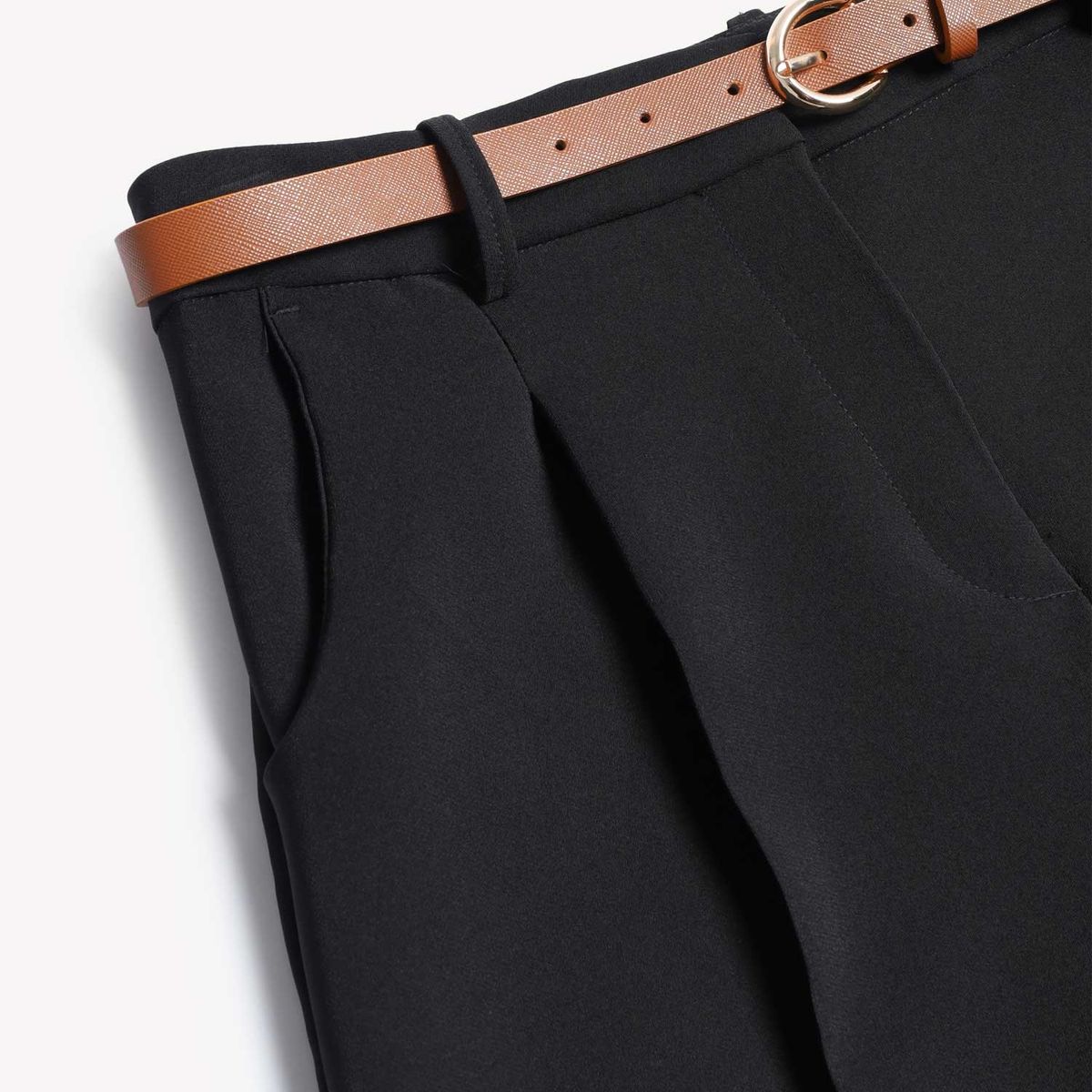 SEVEN SEVEN - Pantalón Sastre Con Cinturón  Para Mujer Verde Seven Seven