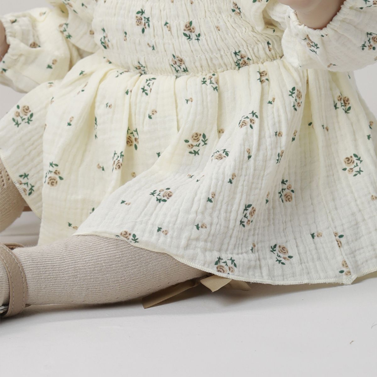 BABY SAMUU - Vestido Clara  Algodón gasa floral con diadema