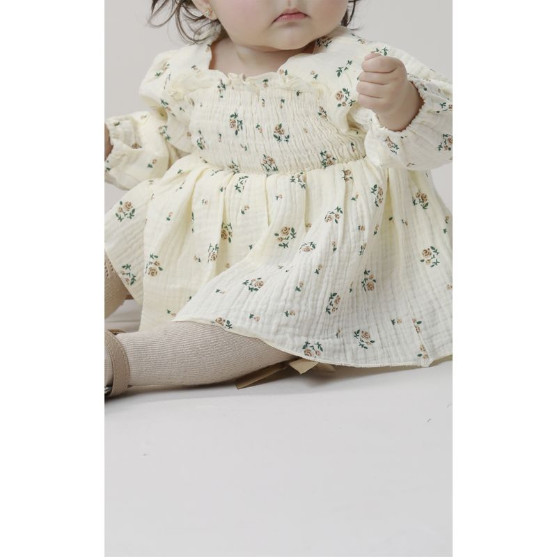 GENERICO - Vestido Clara  Algodón gasa floral con diadema Baby Samuu
