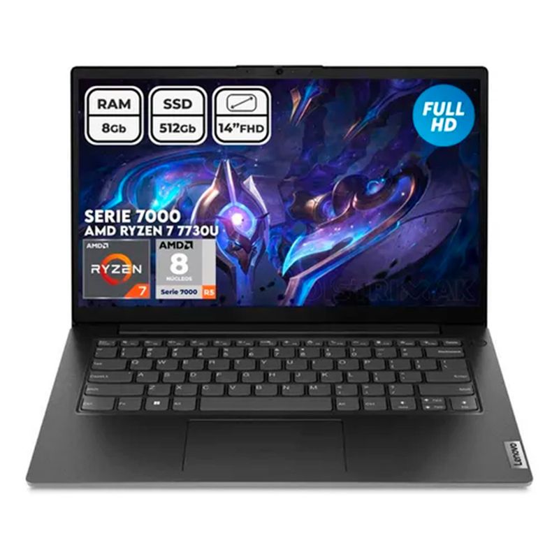 LENOVO - Portatil Lenovo V14 G4 Amd Ryzen 7 7730u 8gb 512gb 14fhd