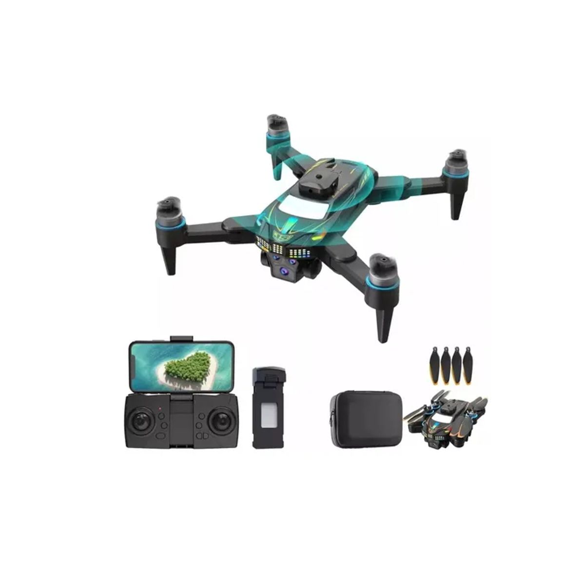 GENERICO - Mini Dron W1 Max Con Funda Luces Evita Obstáculos Hd