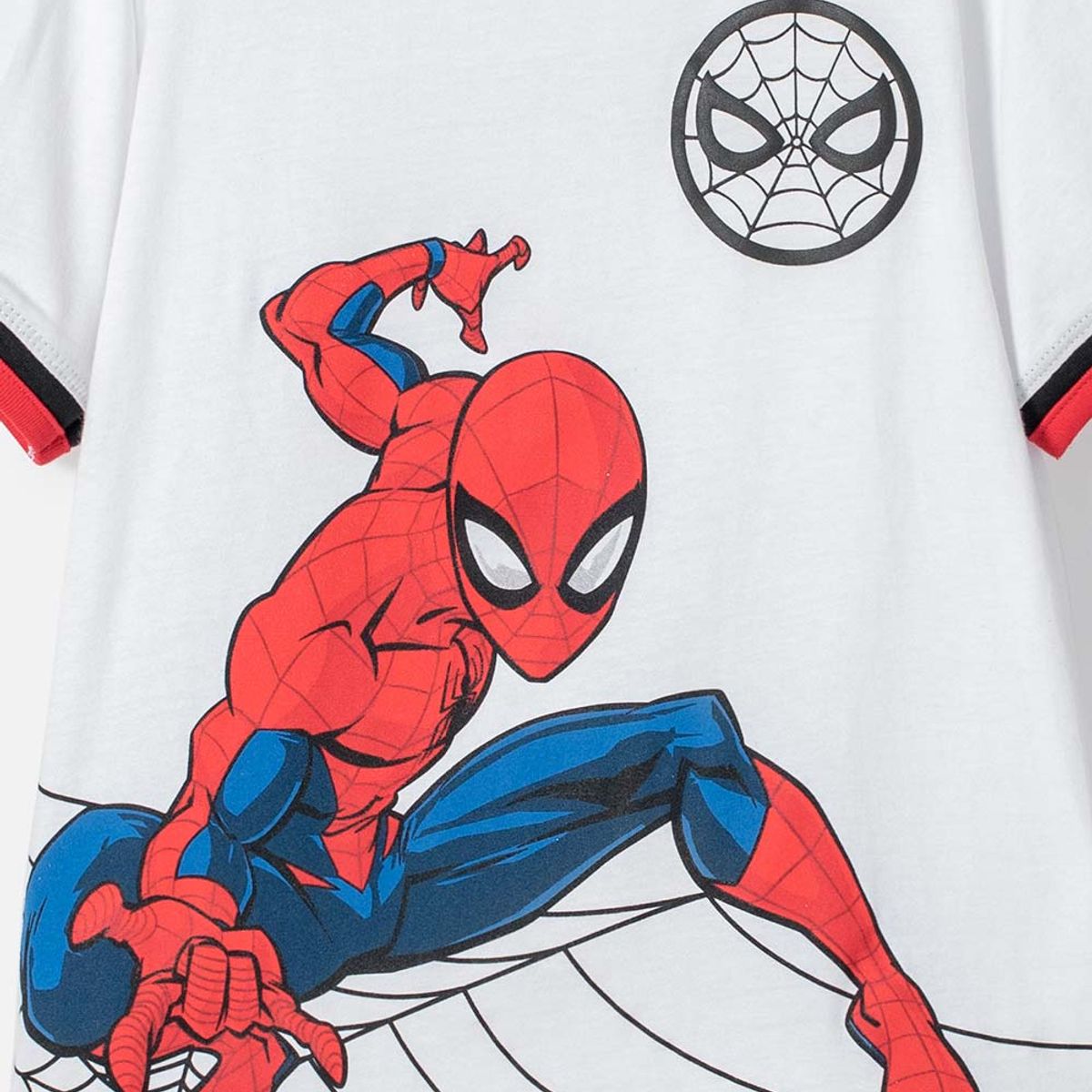 MARVEL - Camiseta de Spider-man manga corta blanco, rojo y negro para niño