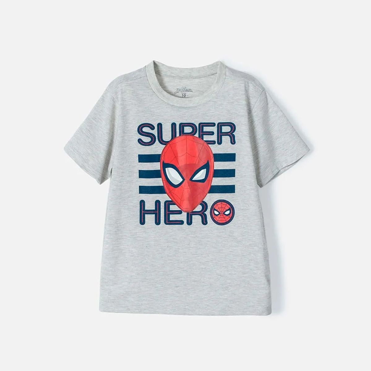 MARVEL - Camiseta de Spider-man manga corta gris para niño
