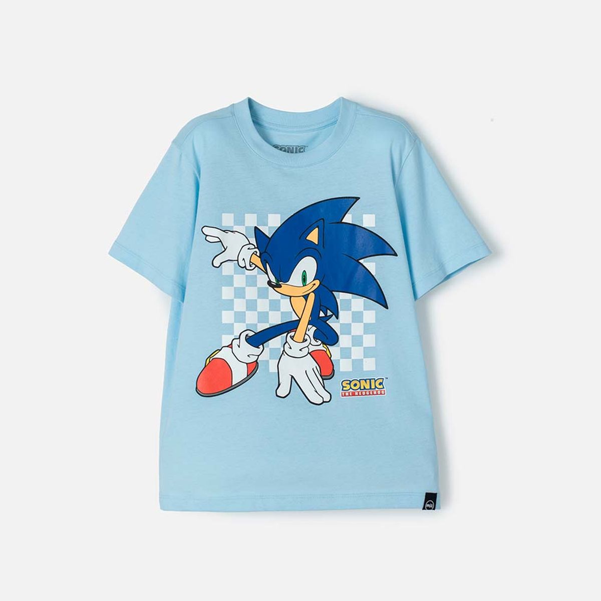 SONIC - Camiseta de Sonic de manga corta azul para niño