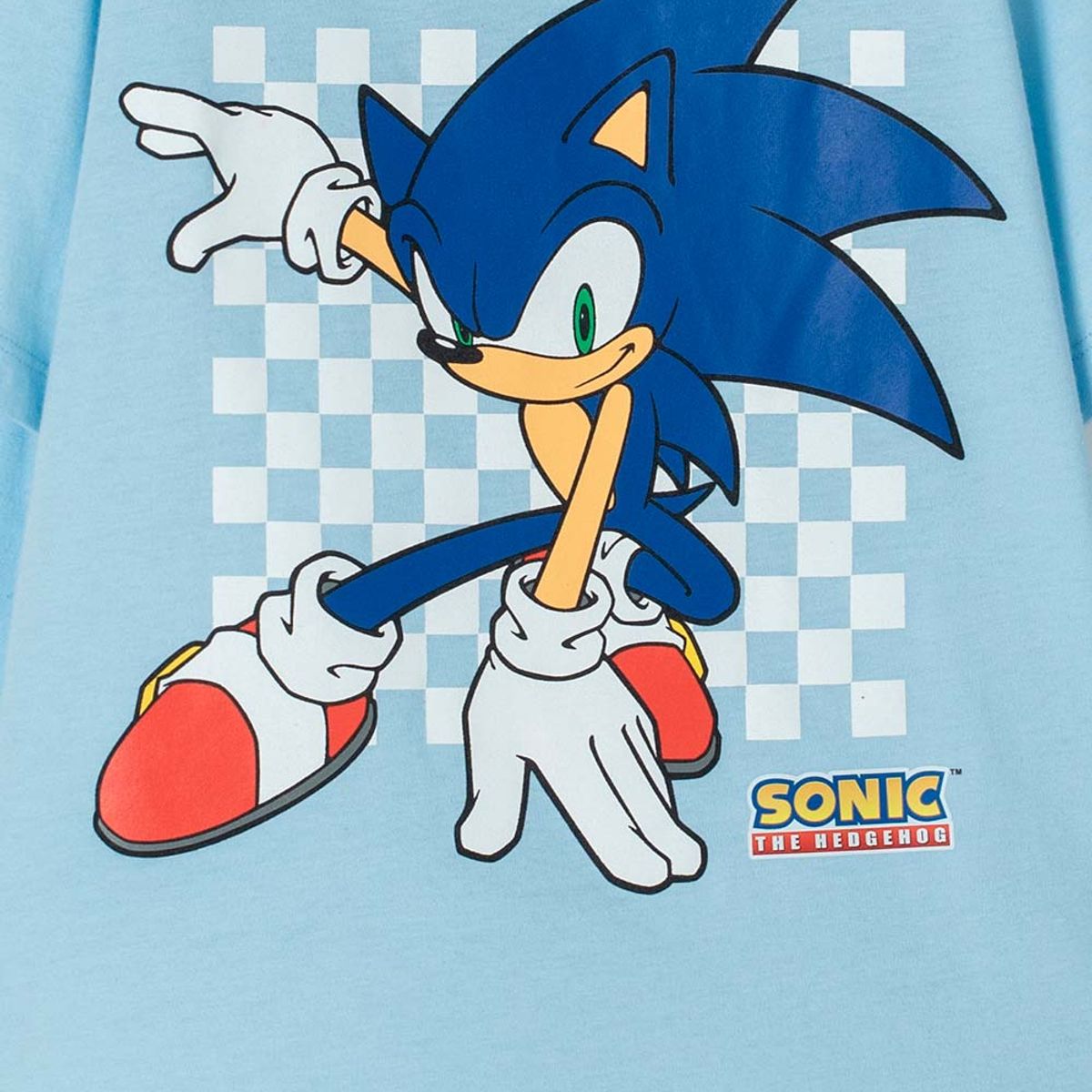 SONIC - Camiseta de Sonic de manga corta azul para niño