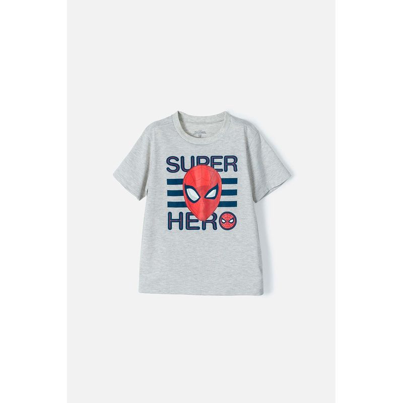 MARVEL - Camiseta de Spider-man manga corta gris para niño