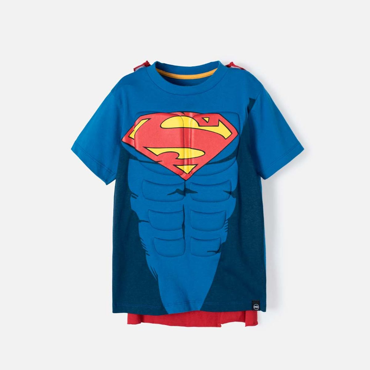 DC COMICS - Camiseta de Superman manga corta con capa removible para niño