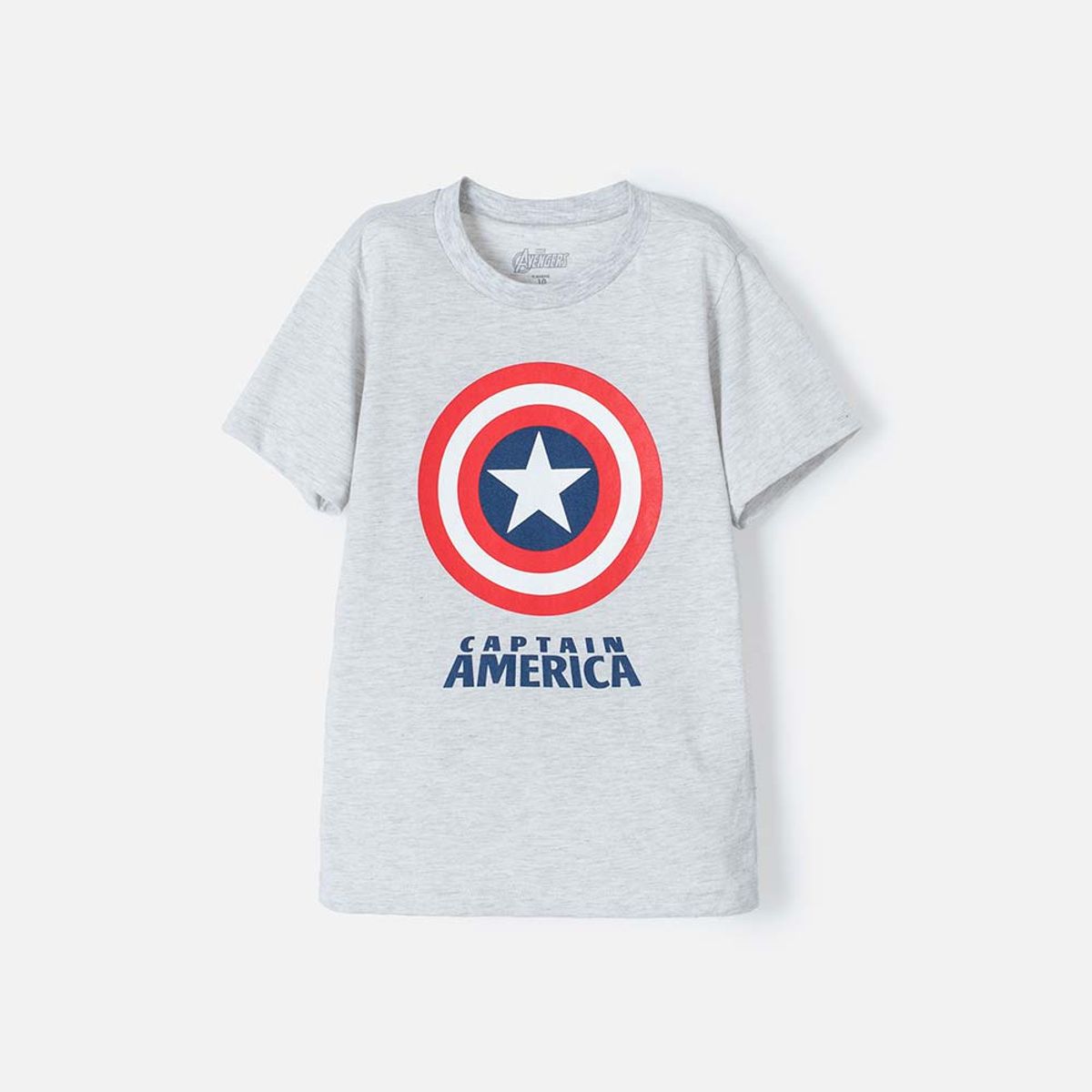 MARVEL - Camiseta de Capitan America manga corta gris para niño
