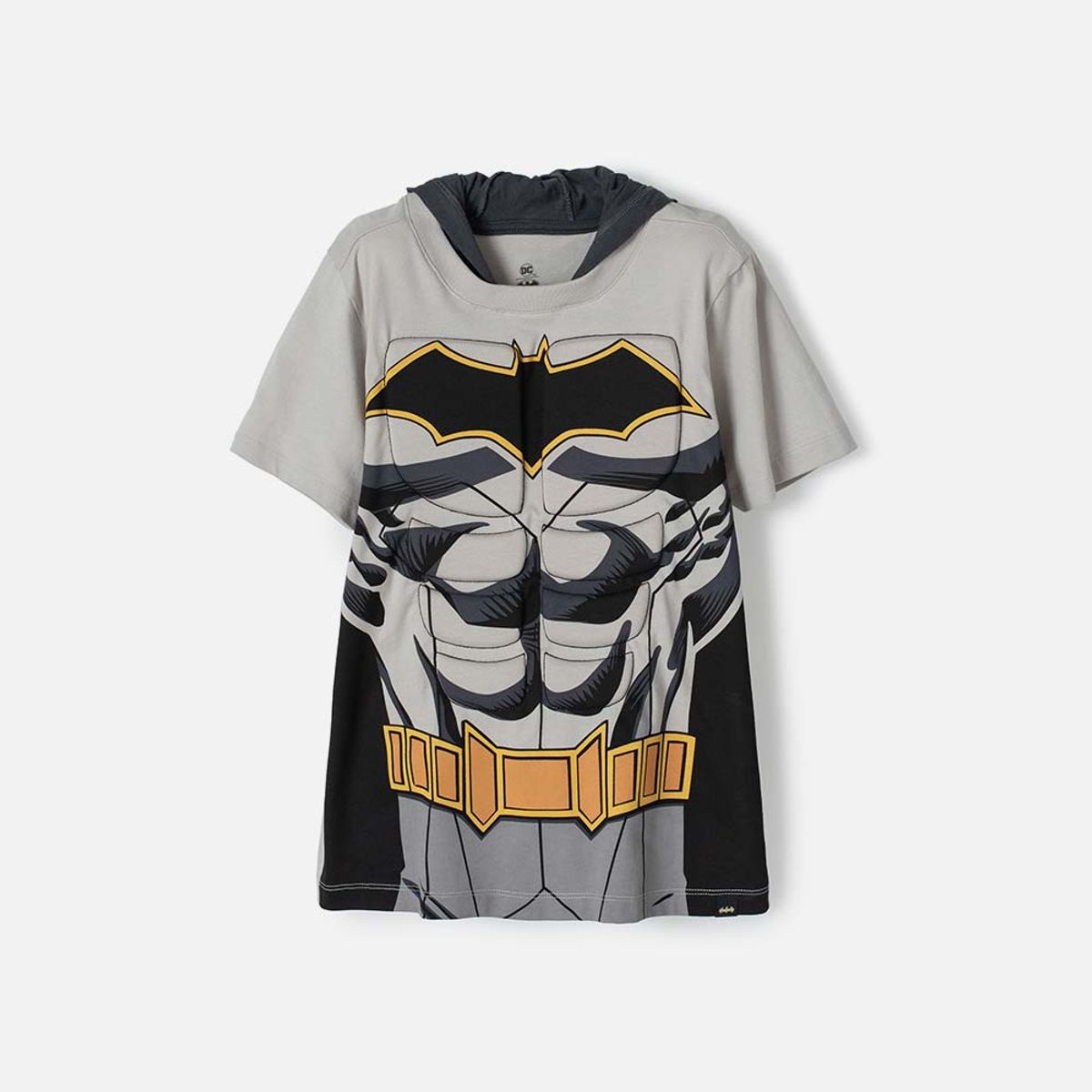 DC COMICS - Camiseta de Batman gris con capucha para niño