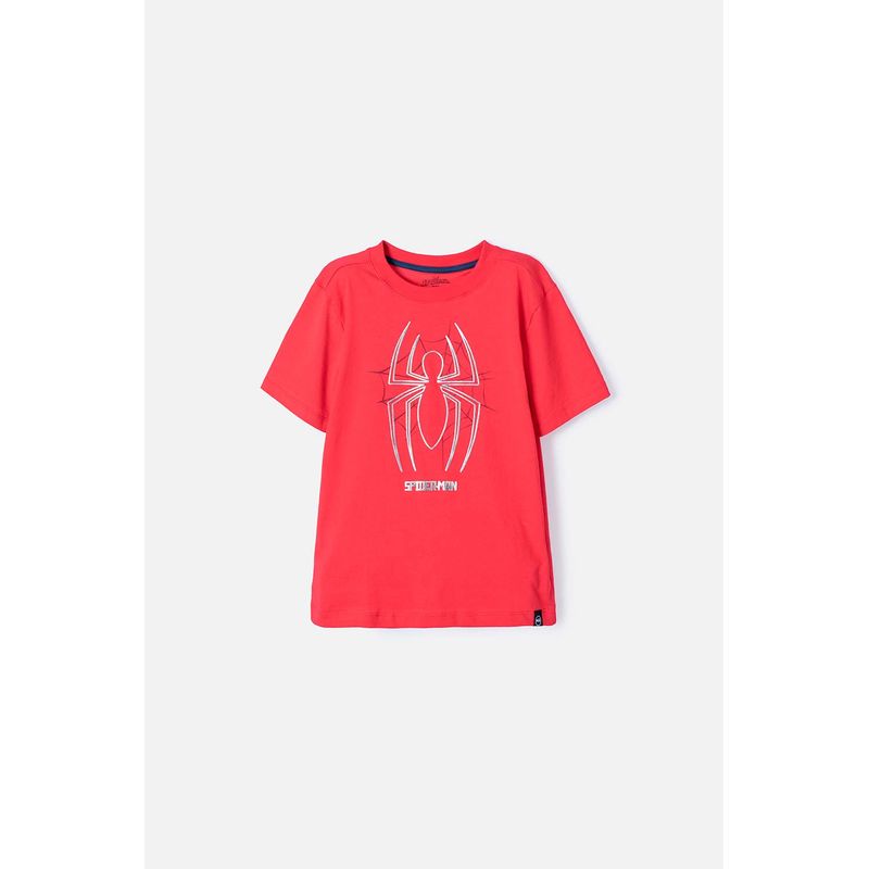 MARVEL - Camiseta de Spider-man manga corta roja para niño