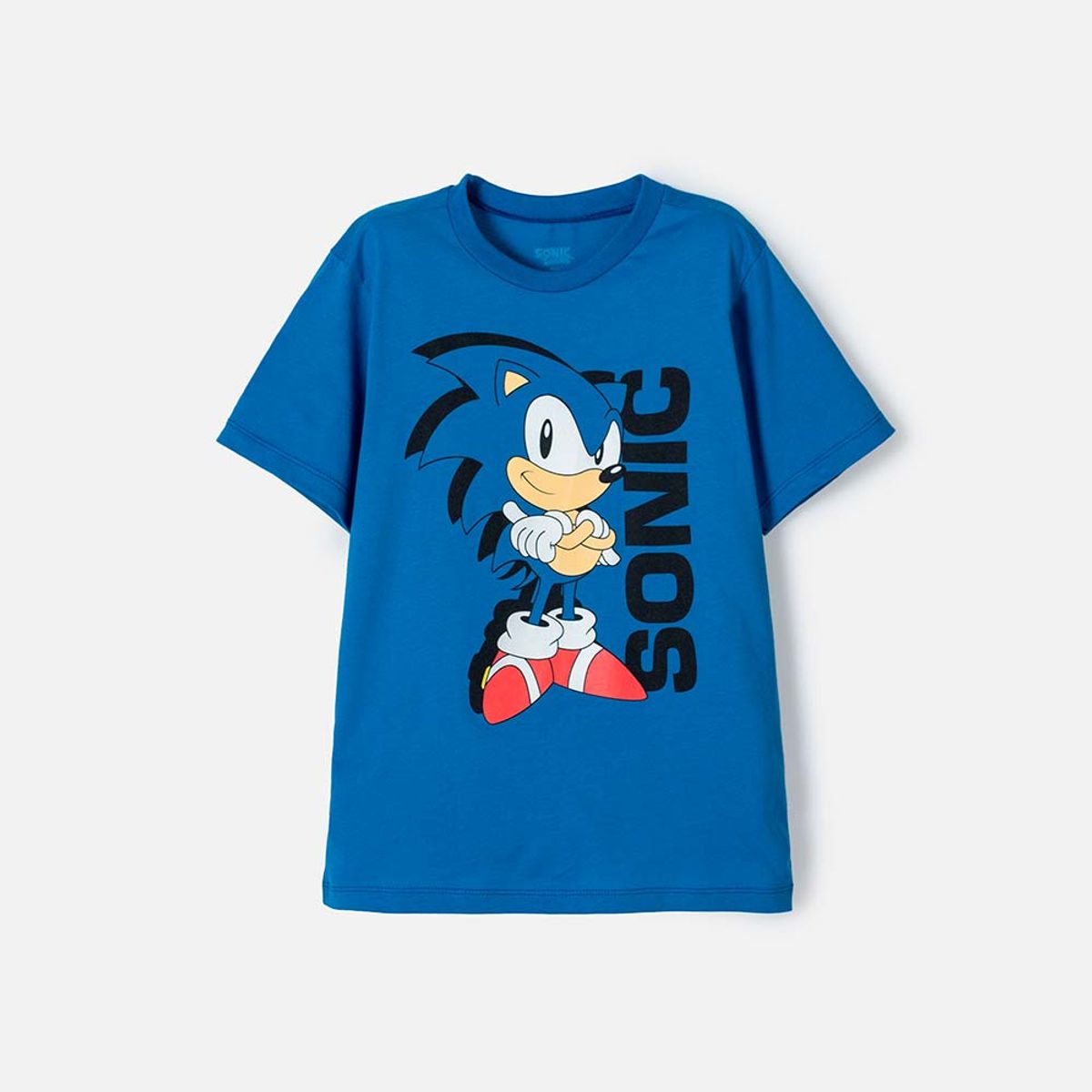 SONIC - Camiseta de Sonic manga corta azul para niño