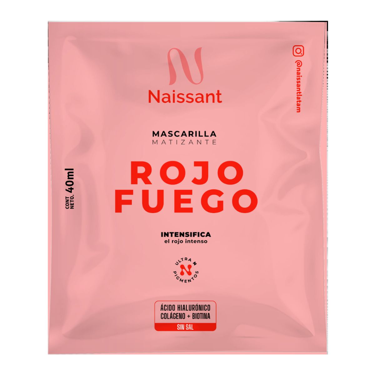 NAISSANT - Mascarilla Matizante Rojo Fuego de Naissant caja de 12 unidades x 40ml
