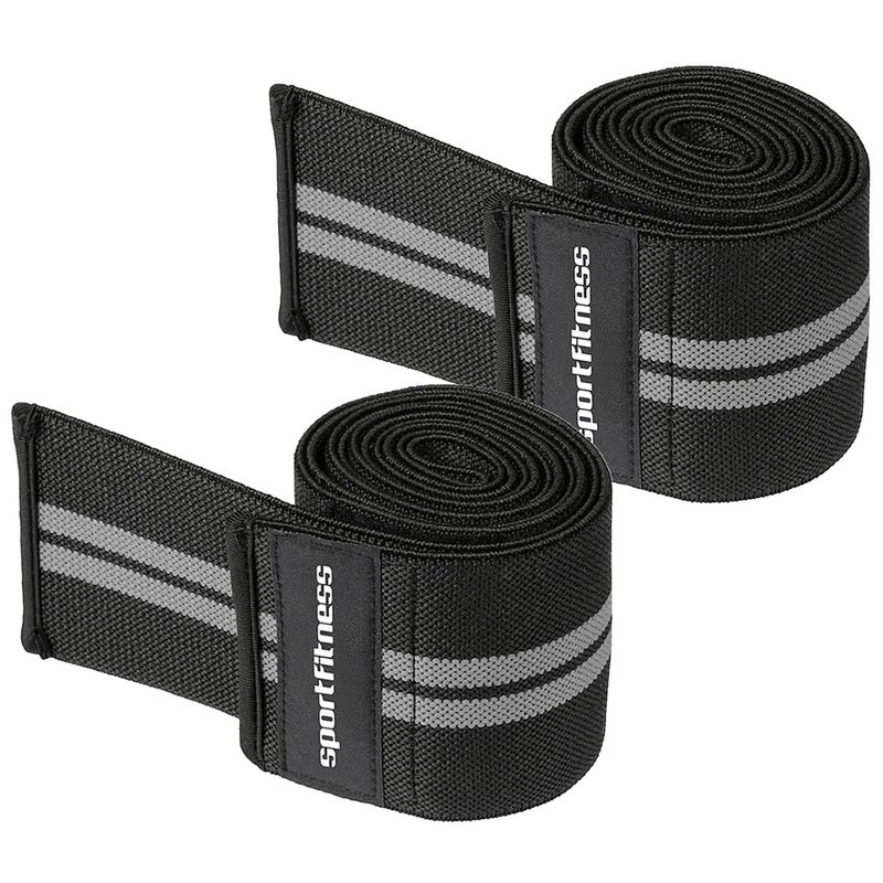 SPORTFITNESS - Bandas Rodilla Sportfitness Para Sentadillas Gris Set X2 Gym