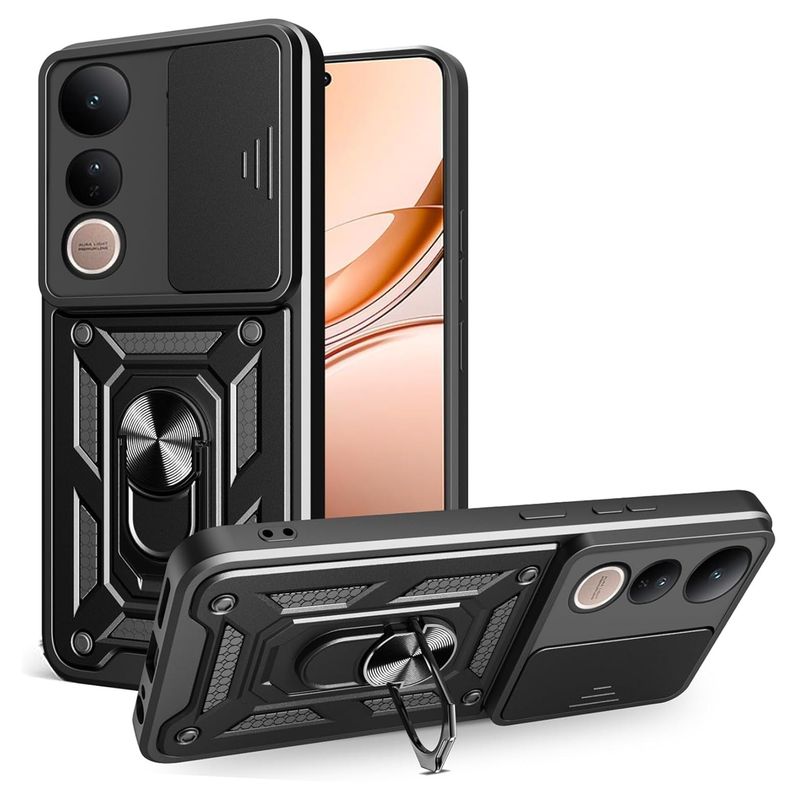 GENERICO - Funda Estuche Case Slider Compatible Con Vivo V50 Lite Negro