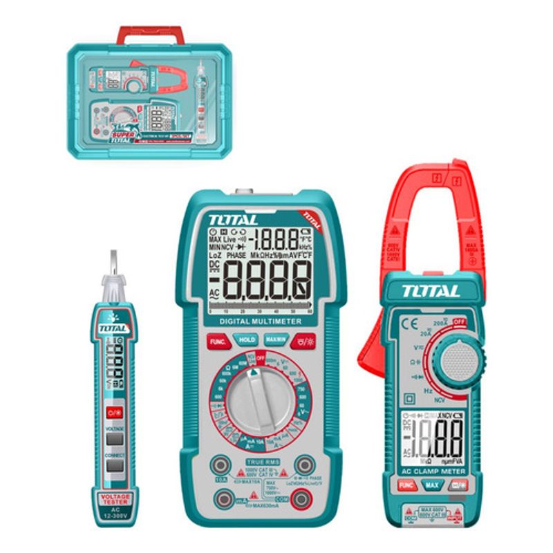 TOTAL - Medidor De Corriente Digital Probador + Tester + Pinza Total