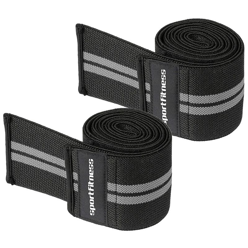 SPORTFITNESS - Bandas Rodilla Sportfitness Para Sentadillas Gris Set X2 Gym