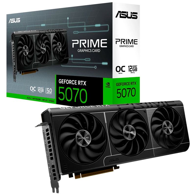ASUS - Tarjeta De Vídeo Asus Prime GeForce RTX 5070 OC GDDR7 12GB