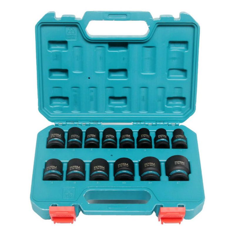 TOTAL - Copas de Impacto 1/2 Industrial largo 40 mm juego x 14pzs 10 - 27 mm super total
