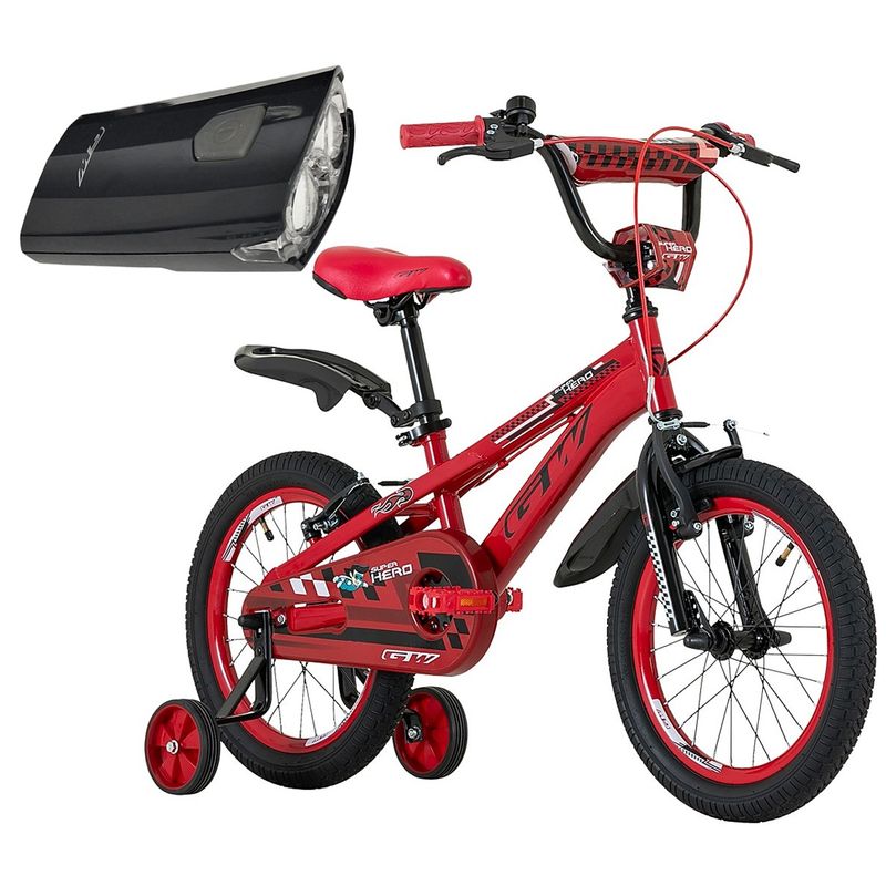 GW - Bicicleta Niño Niña Gw Rin 16 Accesorios Ruedas Auxiliares