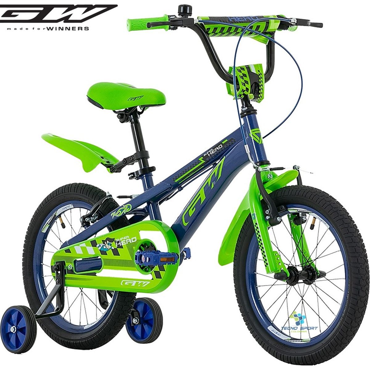 GW - Bicicleta Niño Niña Gw Rin 16 Accesorios Ruedas Auxiliares