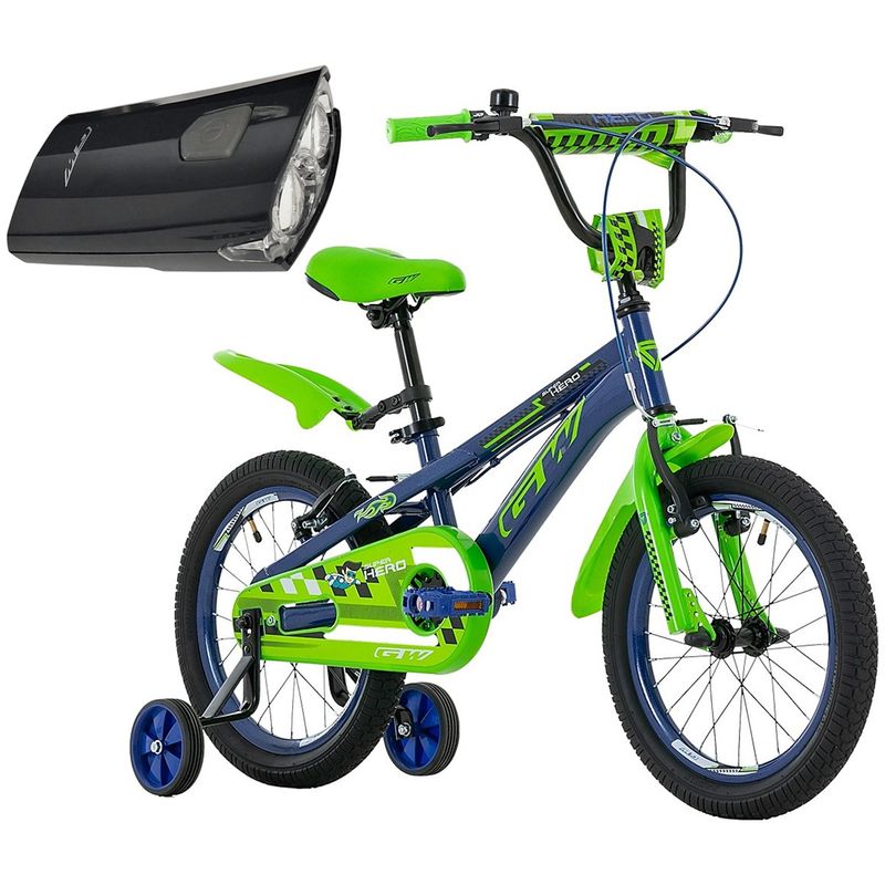 GW - Bicicleta Niño Niña Gw Rin 16 Accesorios Ruedas Auxiliares